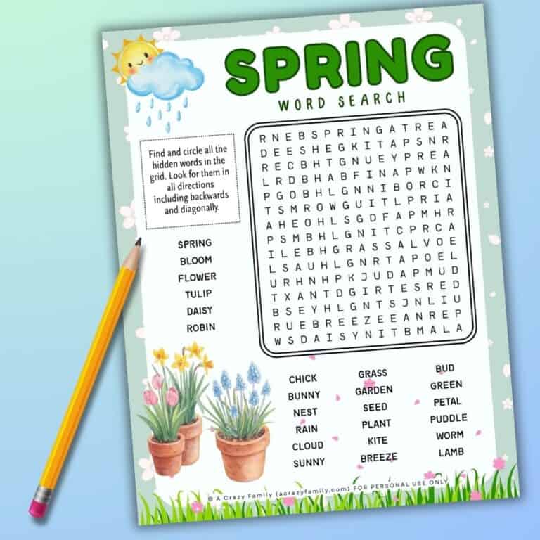 spring word search featured