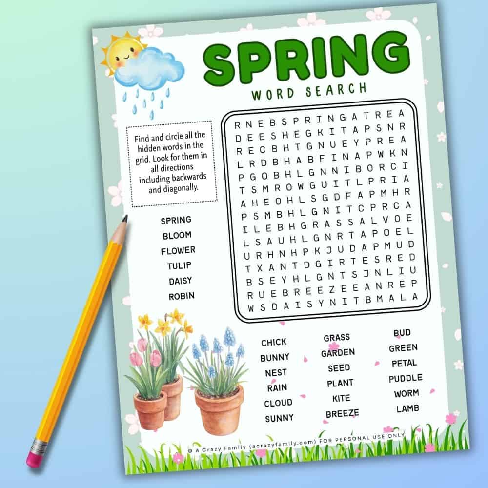 spring word search featured