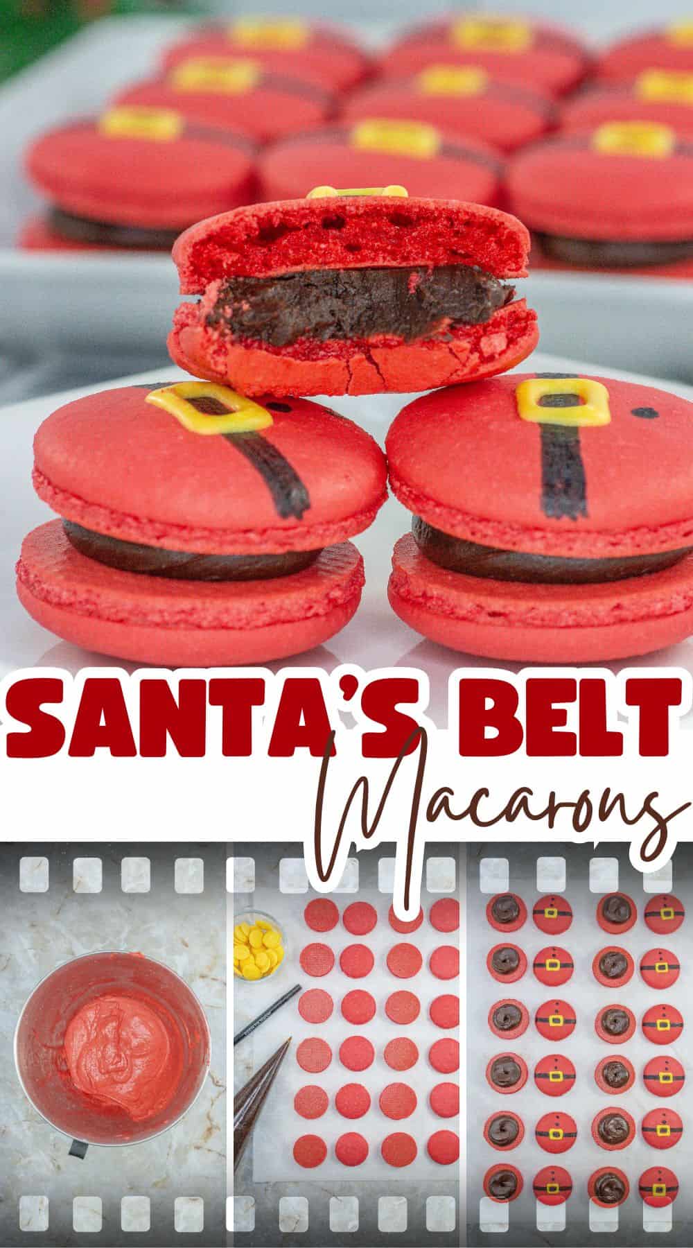 santa belt macarons