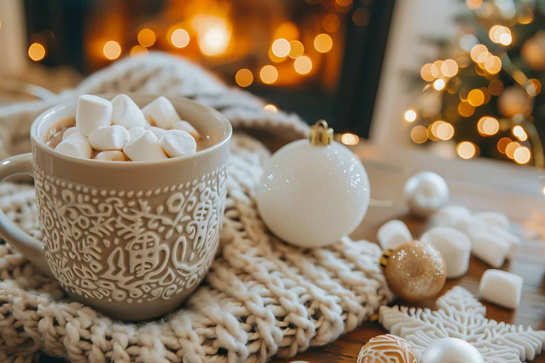 warm cocoa marshmallows decorated table Depositphotos_843991754_L